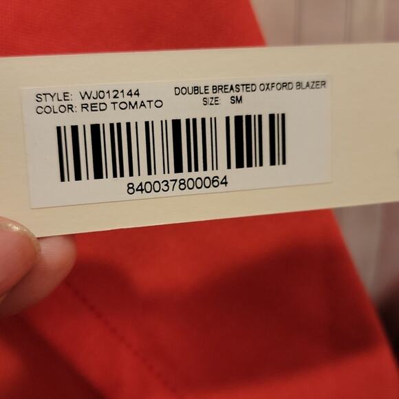 NWT Alex Mill Double Breasted Oxford Blazer in Tomato Red, S - Picture 9 of 10